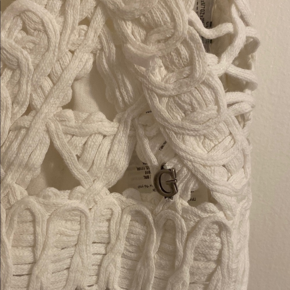 Guess White Crochet Tank Top - Picture 3 of 4